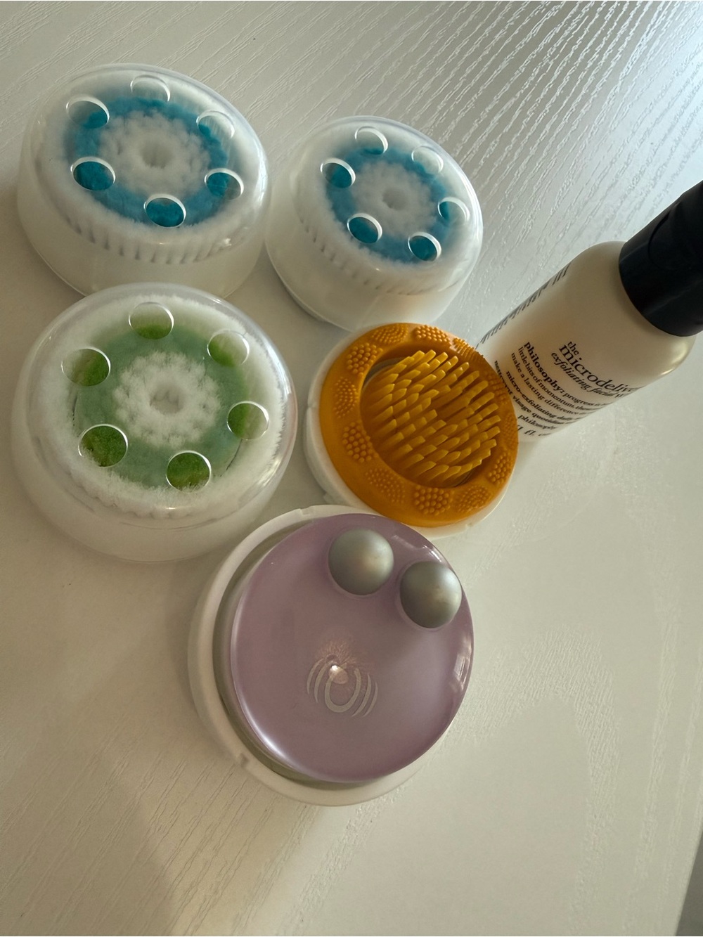 Clarisonic Brush Head Set with Blue, Green, Yellow & Purple Attachments